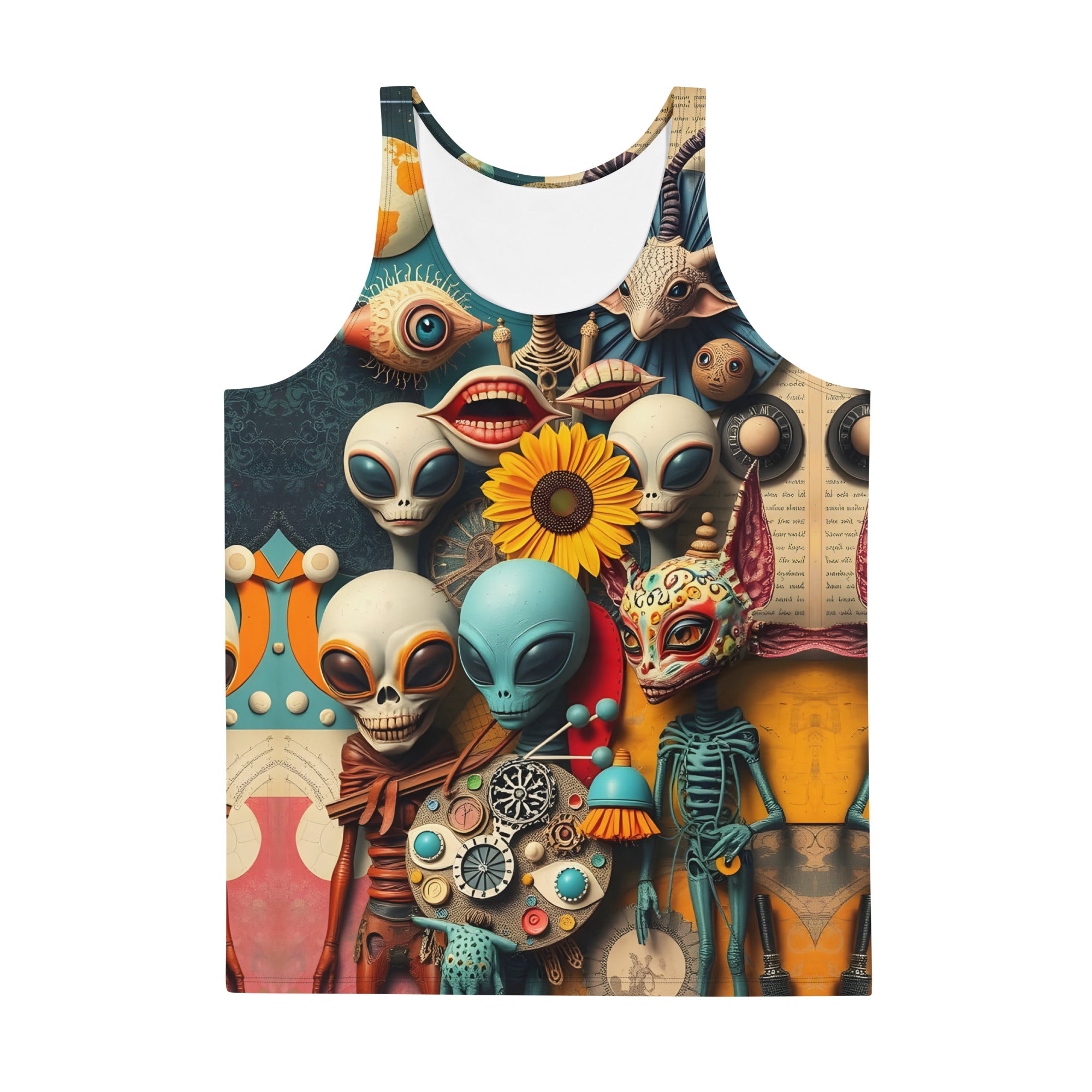 Alien Chatter Retro Collage Tank Top - Can You Hear Them Now?